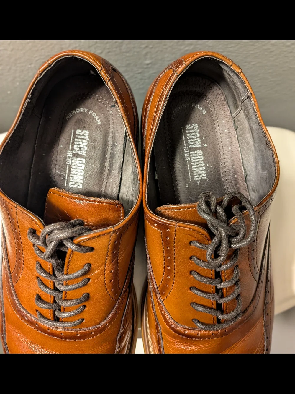 Stacy Adams Sz 9 M Mens Wingtip Oxford Dunbar 2 Tone Dress Shoes Brown Lace Up